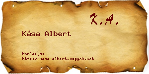 Kása Albert névjegykártya